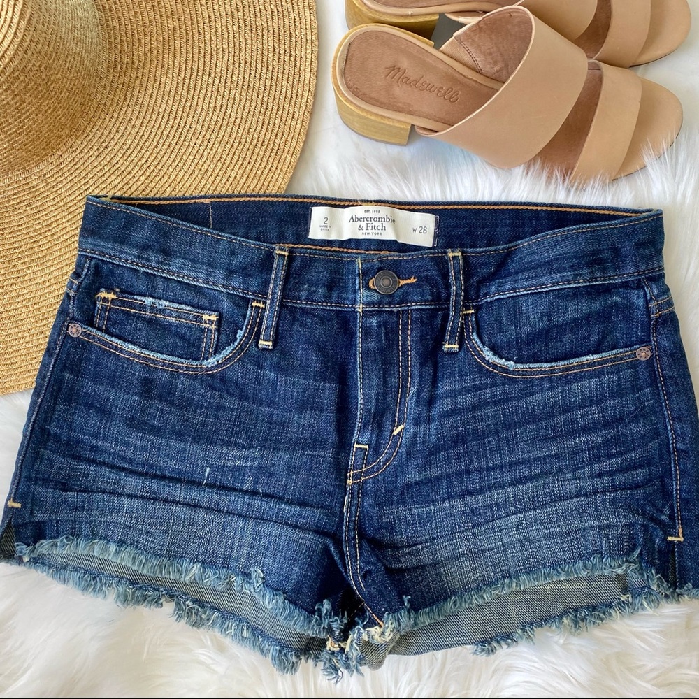 A&F cropped jean shorts